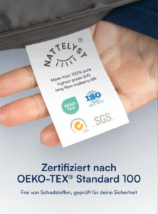 Kissenbezug aus 100 % Maulbeerseide (OEKO-TEX) Hellgrau