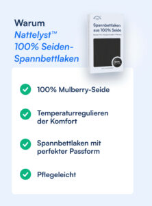 Spannbettlaken aus 100 % Maulbeerseide (OEKO-TEX) Schwarz