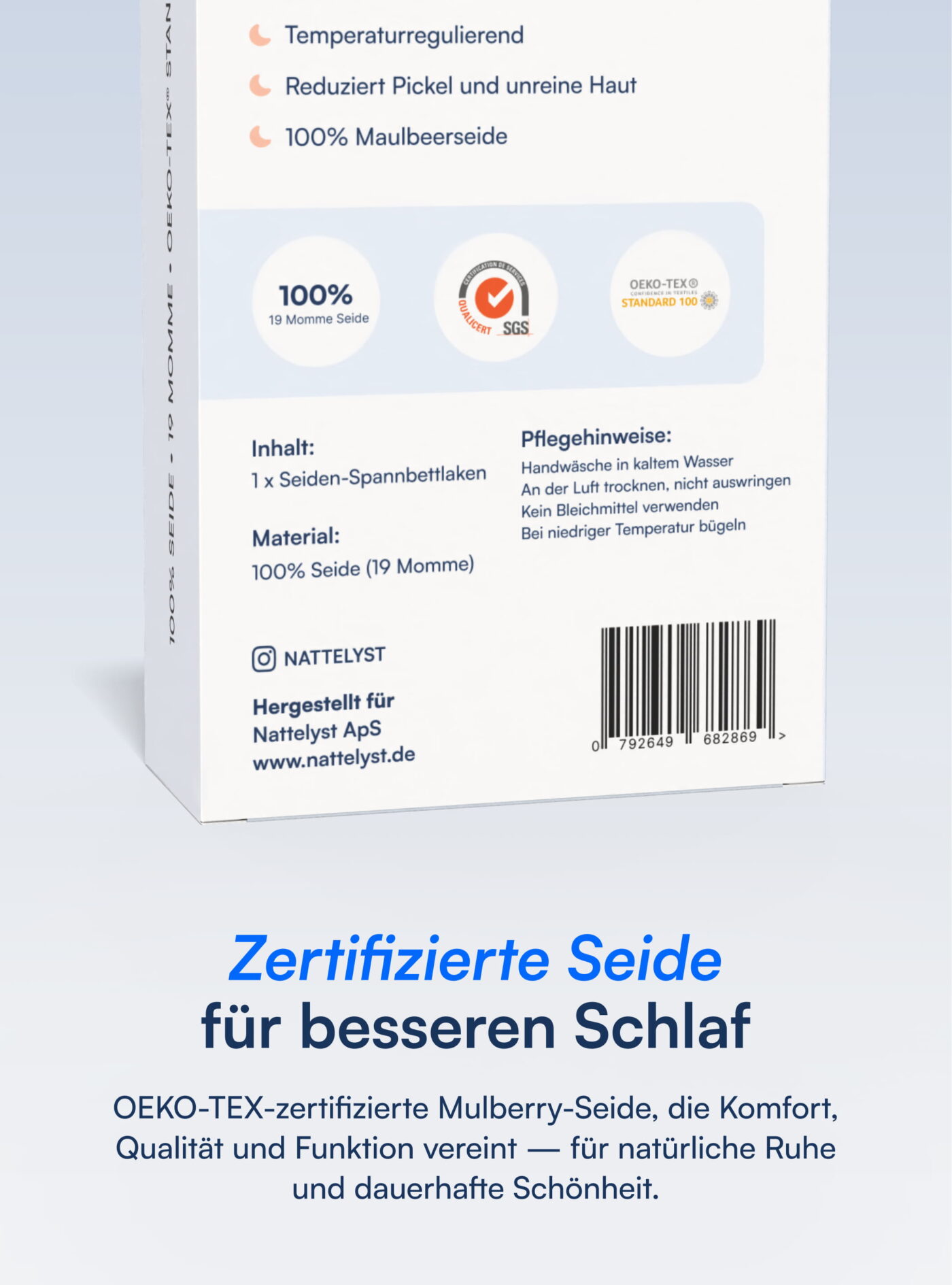 Spannbettlaken aus 100 % Maulbeerseide (OEKO-TEX) Beige