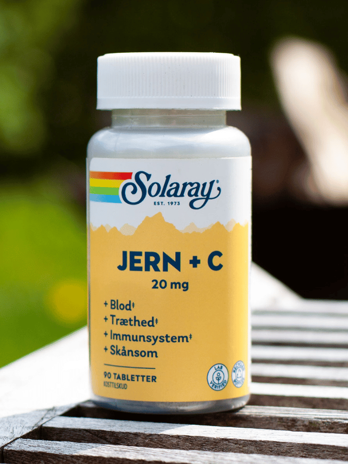 Solaray Eisen + C, 20 mg Eisenpräparat mit Vitamin C, gelbes Etikett, 90 Tabletten
