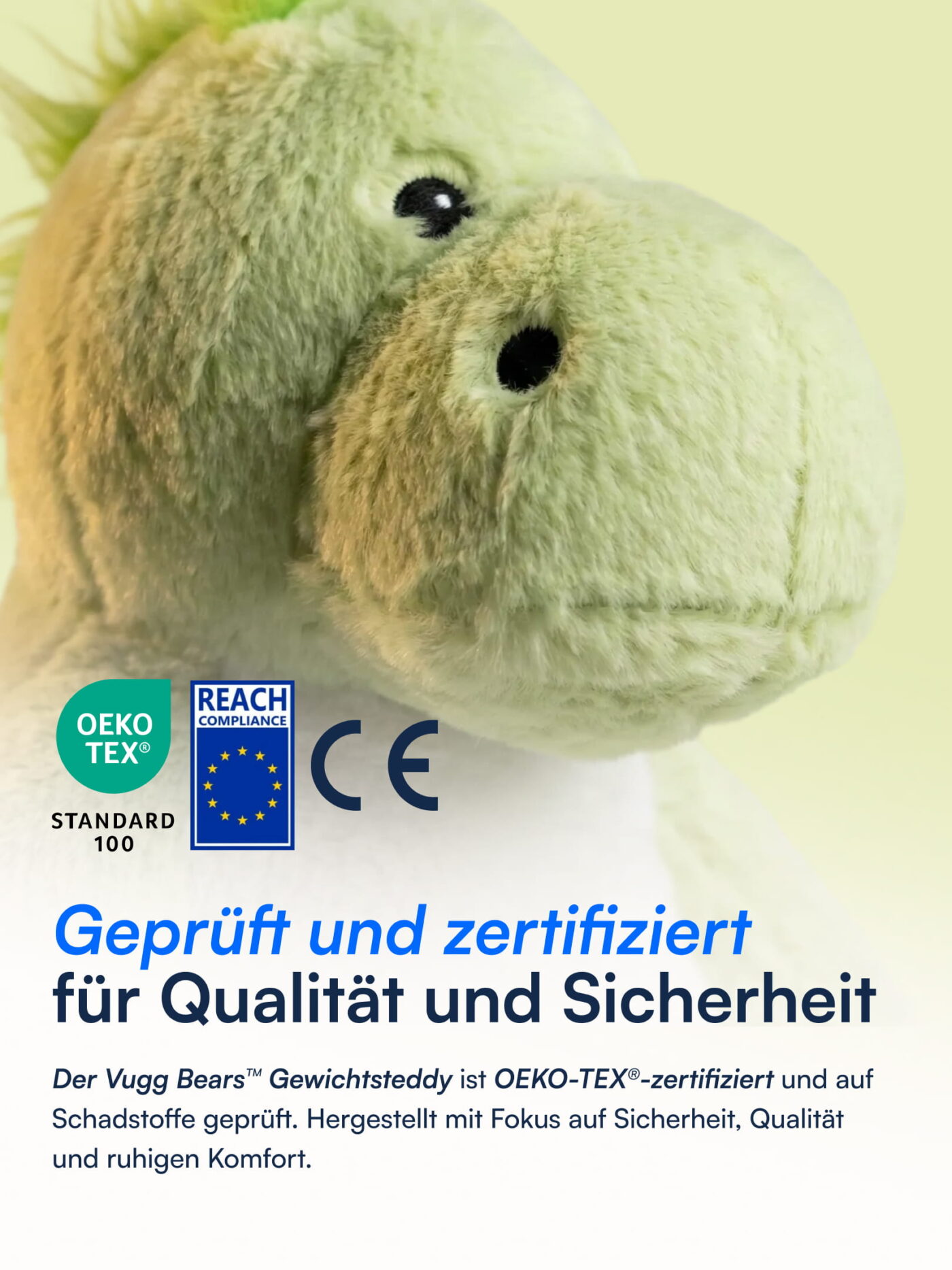 Benny (gewichtetes Drachen-Kuscheltier, grün) Vugg Bears™