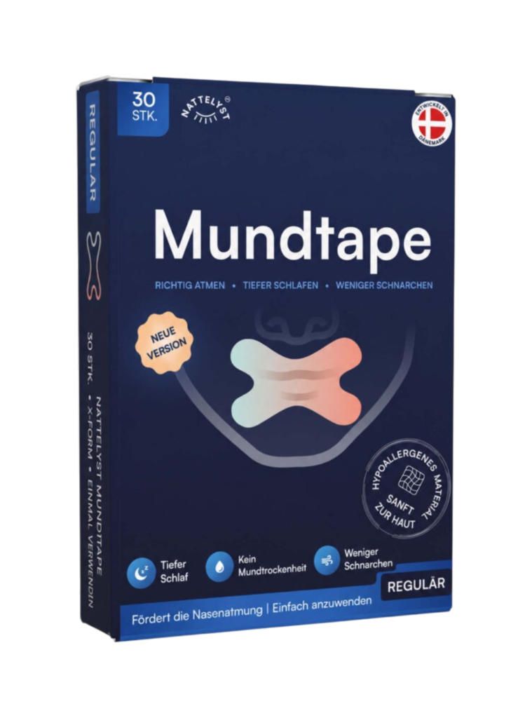 Mundtape-Paket in Dunkelblau, 30 Stück, mit Kreuz-Tape-Illustration, fördert Nasenatmung und besseren Schlaf