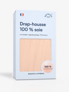 Drap-housse 100 % soie de mûrier (OEKO-TEX) Beige