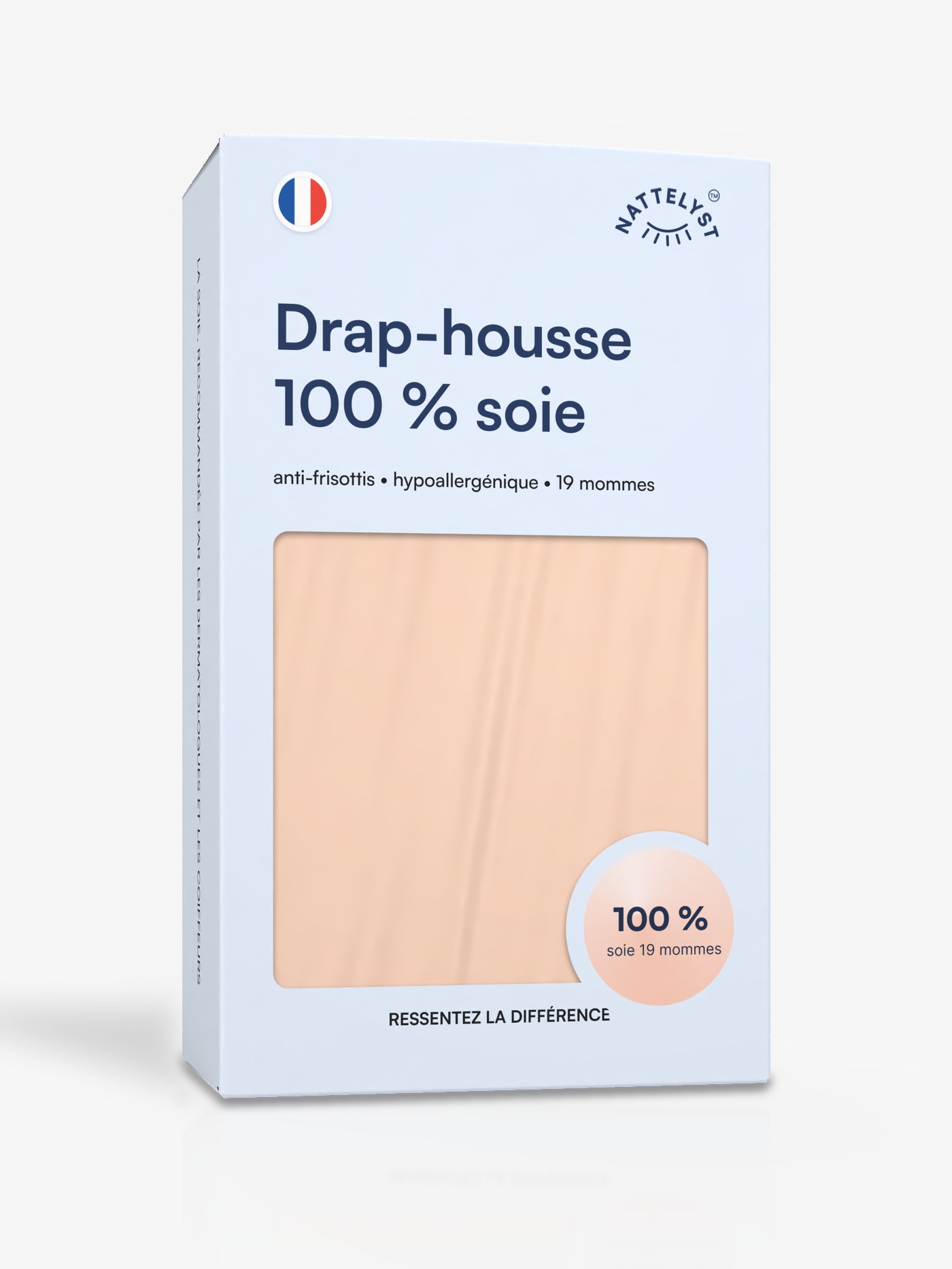 Drap-housse 100 % soie de mûrier (OEKO-TEX) Beige