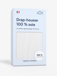 Drap-housse 100 % soie de mûrier (OEKO-TEX) Blanc