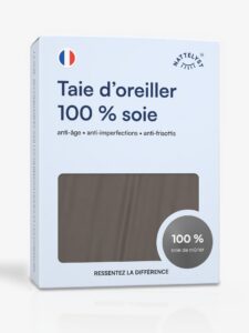 Taie d'oreiller 100 % soie de mûrier (OEKO-TEX) Gris foncé