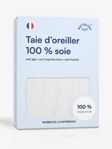 Taie d'oreiller 100 % soie de mûrier (OEKO-TEX) Blanc