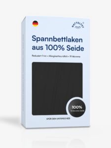 Spannbettlaken aus 100 % Maulbeerseide (OEKO-TEX) Schwarz