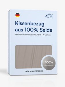 Kissenbezug aus 100 % Maulbeerseide (OEKO-TEX) Hellgrau