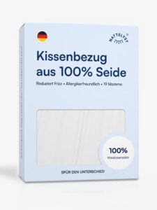 Kissenbezug aus 100 % Maulbeerseide (OEKO-TEX) Weiß