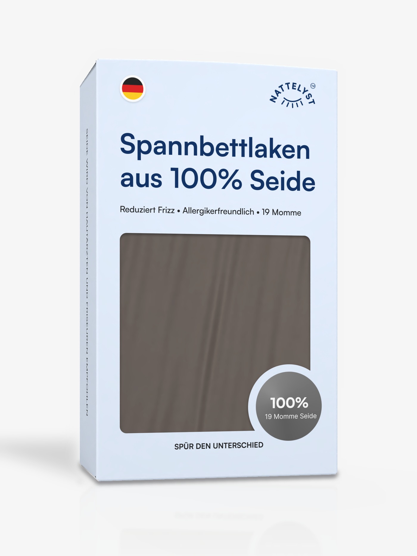 Spannbettlaken aus 100 % Maulbeerseide (OEKO-TEX) Dunkelgrau